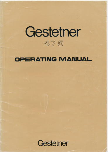 Gestetner 475 operating manual als pdf 