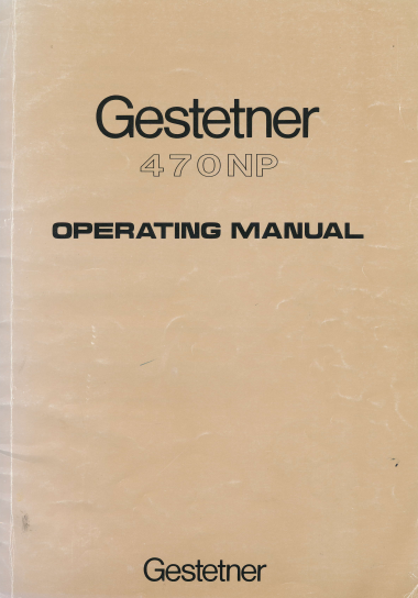 Gestetner 470NP operating manual als pdf 